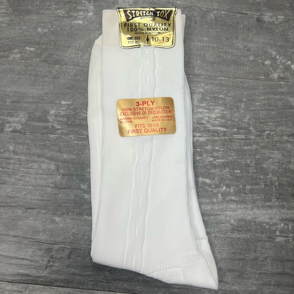 VTG Stretch Sox NWT Solid White Dress Socks